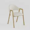 Modern Warm White Boucle Dining Chair with Upholstered, 6 Pieces