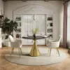 1000mm Sintered Stone Round Dining Table Set with Brushed Gold Base Seats 2 People – AUD-H2356