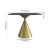 1000mm Sintered Stone Round Dining Table Set with Brushed Gold Base Seats 2 People – AUD-H2356