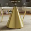 1000mm Sintered Stone Round Dining Table Set with Brushed Gold Base Seats 2 People – AUD-H2356