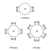 1000mm Sintered Stone Round Dining Table Set with Brushed Gold Base Seats 2 People – AUD-H2356