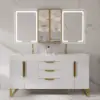 Picture of 1500mm Double Sink Freestanding Vanity Set with LED Medicine Cabinet with Storage