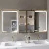 Picture of 1500mm Double Sink Freestanding Vanity Set with LED Medicine Cabinet with Storage
