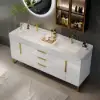Picture of 1500mm Double Sink Freestanding Vanity Set with LED Medicine Cabinet with Storage