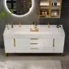 Picture of 1500mm Double Sink Freestanding Vanity Set with LED Medicine Cabinet with Storage