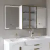 1500mm Double Sink Floating Vanity Set with LED Medicine Cabinet with Storage