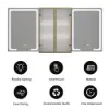 1500mm Double Sink Floating Vanity Set with LED Medicine Cabinet with Storage
