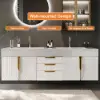 1500mm Double Sink Floating Vanity Set with LED Medicine Cabinet with Storage
