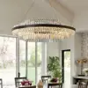 Fixedo Modern Tiered Crystal LED Chandelier in Black Light