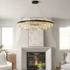 Fixedo Modern Tiered Crystal LED Chandelier in Black Light