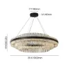 Fixedo Modern Tiered Crystal LED Chandelier in Black Light