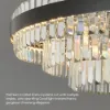 Fixedo Modern Tiered Crystal LED Chandelier in Black Light