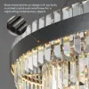 Fixedo Modern Tiered Crystal LED Chandelier in Black Light