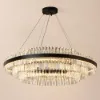 Fixedo Modern Tiered Crystal LED Chandelier in Black Light