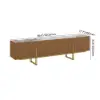 Grovyn 2200mm Sintered Stone Top Walnut TV Stand & Nesting Coffee Table Set