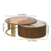 Grovyn 2200mm Sintered Stone Top Walnut TV Stand & Nesting Coffee Table Set