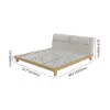 Natural Queen Size Wood Platform Bed with Headboard and Floating Smart Nightstands