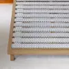 Natural Queen Size Wood Platform Bed with Headboard and Floating Smart Nightstands