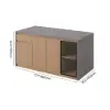 Modern 180 cm Concrete Grey Kitchen Island with Storage & LED Light, Waterfall Edge