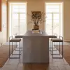 Modern 180 cm Concrete Grey Kitchen Island with Storage & LED Light, Waterfall Edge