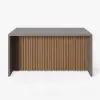 Modern 180 cm Concrete Grey Kitchen Island with Storage & LED Light, Waterfall Edge