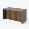 Modern 180 cm Concrete Grey Kitchen Island with Storage & LED Light, Waterfall Edge