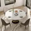 5 Piece Dining Room Set 1350mm Sintered Stone Top Round Dining Table White&Grey 4 Chairs