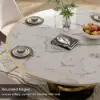 5 Piece Dining Room Set 1350mm Sintered Stone Top Round Dining Table White&Grey 4 Chairs