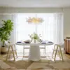 Dining Set 39"-55" Japandi Extendable Dining Table White with 4 Chairs