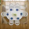 Dining Set 39"-55" Japandi Extendable Dining Table White with 6 Chairs