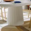 Dining Set 39"-55" Japandi Extendable Dining Table White with 6 Chairs