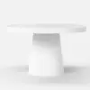 Dining Set 39"-55" Japandi Extendable Dining Table White with 6 Chairs
