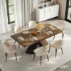1600mm-2000mm Walnut Dining Table & 6 Dining Chairs Set – 8