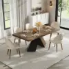 1600mm-2000mm Walnut Dining Table & 6 Dining Chairs Set – 8