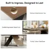 1600mm-2000mm Walnut Dining Table & 6 Dining Chairs Set – 8