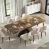1600mm-2000mm Extendable Walnut Dining Table & 8 Walnut Japandi Rattan Dining Chairs