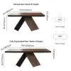 1600mm-2000mm Walnut Dining Table & 6 Dining Chairs Set