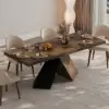 1600mm-2000mm Extendable Walnut Dining Table & 4 Walnut Japandi Rattan Dining Chairs