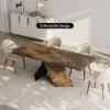 1600mm-2000mm Extendable Walnut Dining Table & 4 Walnut Japandi Rattan Dining Chairs