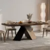 1600mm-2000mm Extendable Walnut Dining Table & 4 Walnut Japandi Rattan Dining Chairs