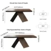 1600mm-2000mm Extendable Walnut Dining Table & 4 Walnut Japandi Rattan Dining Chairs
