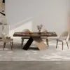 1600mm-2000mm Extendable Walnut Dining Table & 4 Walnut Japandi Rattan Dining Chairs