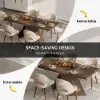 1600mm-2000mm Extendable Walnut Dining Table & 4 Walnut Japandi Rattan Dining Chairs