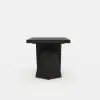 1600mm-2000mm Extendable Black Dining Table & 6 Walnut Japandi Rattan Dining Chairs