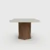 1600mm-2000mm Extendable Gray Dining Table & 6 Walnut Japandi Rattan Dining Chairs