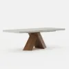 2000mm-2200mm Extendable Gray Dining Table & 8 Japandi Rattan Dining Chairs