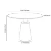 1000mm Sintered Stone Round Dining Table with Saddle Leather Base Seats 2-4 People