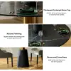 1000mm Sintered Stone Round Dining Table with Saddle Leather Base Seats 2-4 People