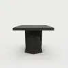 2000mm-2400mm Extendable Black Dining Table & 6 Black Japandi Rattan Dining Chairs