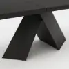 2000mm-2400mm Extendable Black Dining Table & 6 Black Japandi Rattan Dining Chairs